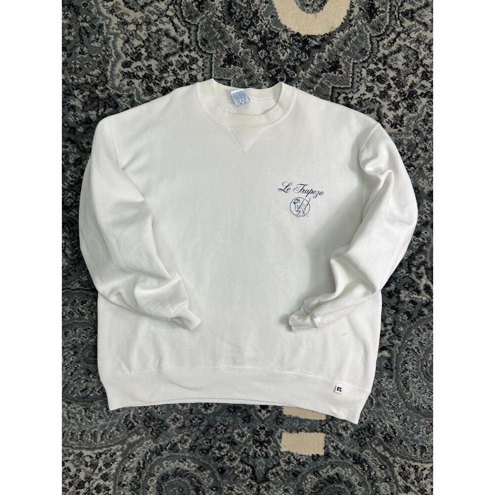 Vintage 90s Mens Russell Athletic Crewneck Sweatshirt Size XL Made in USA White